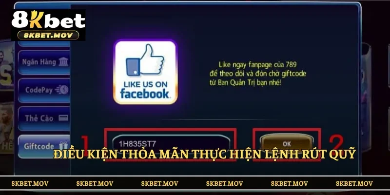 Điều kiện cần đáp ứng khi thực hiện lệnh rút tiền