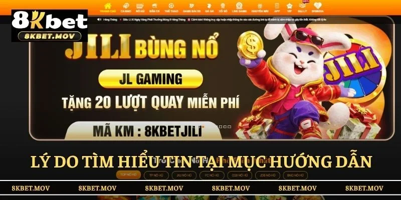 Lý do tìm hiểu thông tin tại mục hướng dẫn 8KBET
